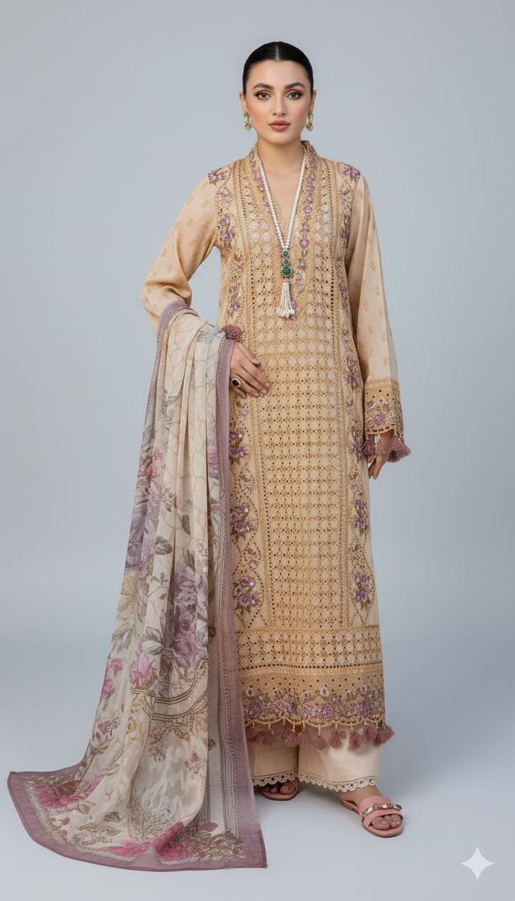 Lawn by Khadija Sheikh - Beige