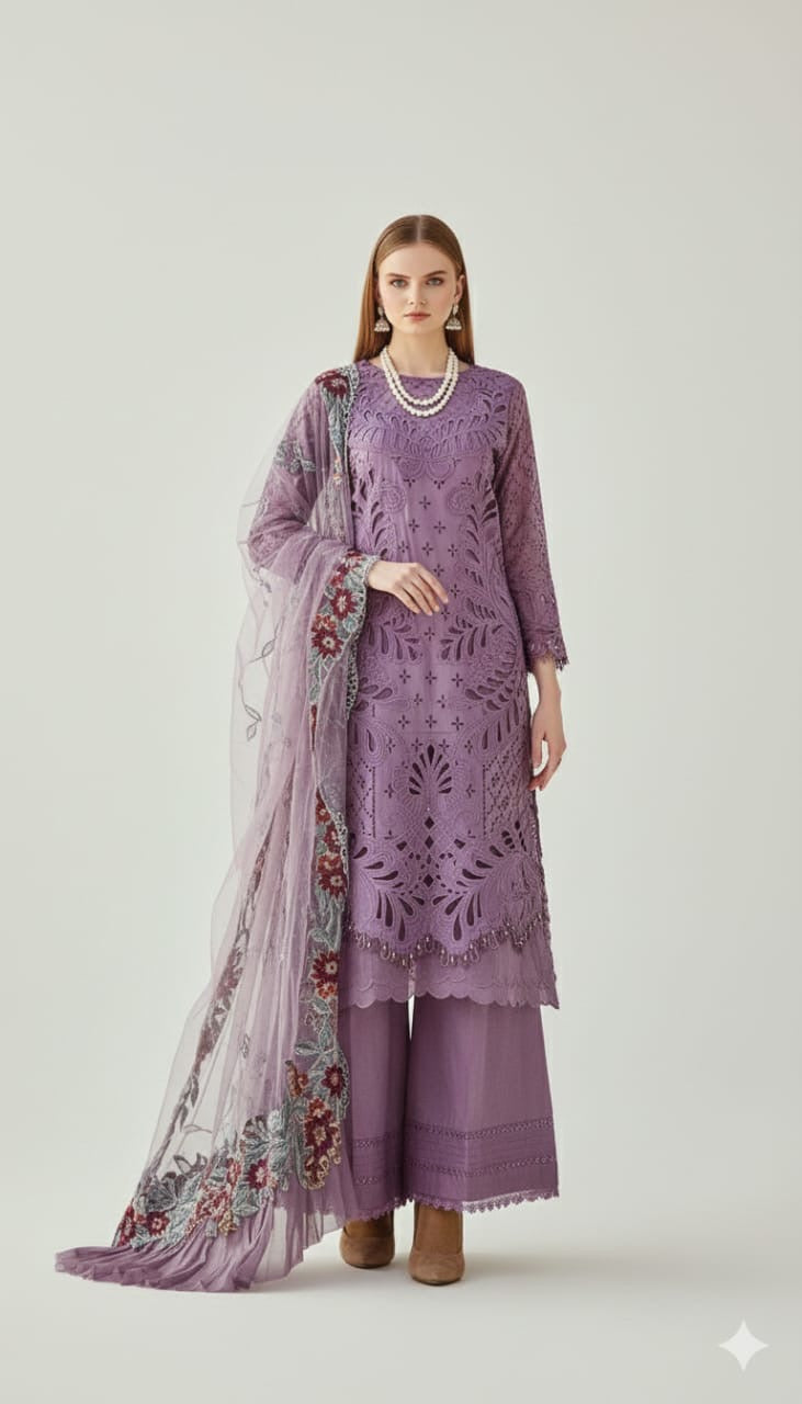 Irha Zia Premium Lawn - Purple