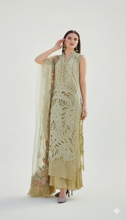 Irha Zia Premium Lawn - Lemon