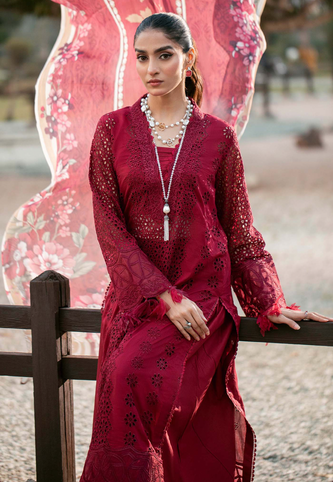 Lawn by Khadija Sheikh - Red